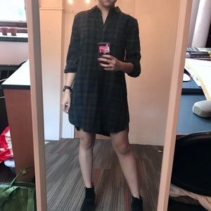 Madewell green flannel dress